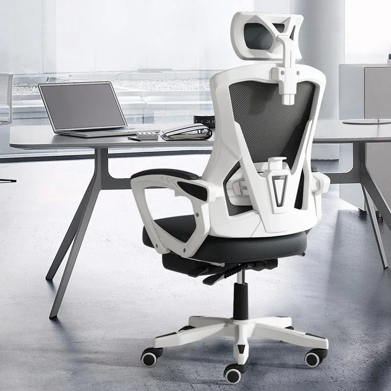 Chaise de bureau à bras rembourrés moderne, chaise de bureau ergonomique sans détresse avec roulettes Clearhalo