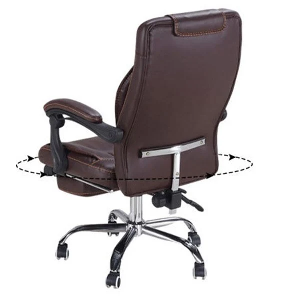 Chaise de bureau à bras rembourrés modernes, chaise de siège réglable en cuir Clearhalo