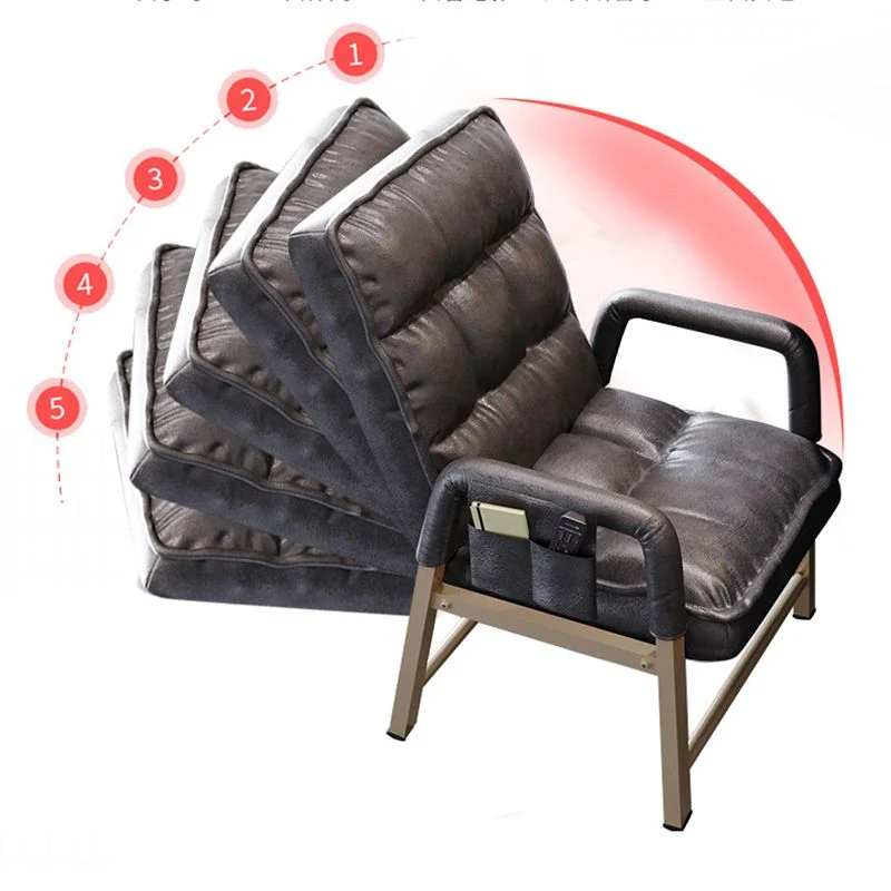 Chaise de bureau à bras rembourrés modernes, chaise de bureau à domicile avec dossier moyen, sans roues Clearhalo