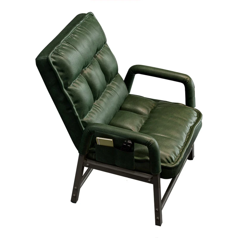 Chaise de bureau à bras rembourrés modernes, chaise de bureau à domicile avec dossier moyen, sans roues Clearhalo