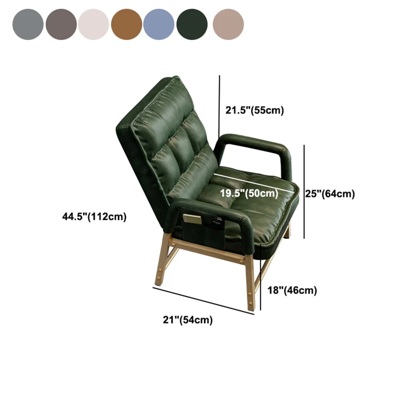Chaise de bureau à bras rembourrés modernes, chaise de bureau à domicile avec dossier moyen, sans roues Clearhalo