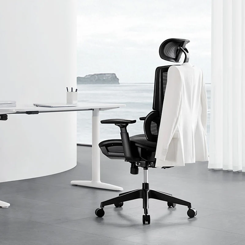 Chaise de bureau à bras réglable modernisme avec roulettes pour la maison Clearhalo