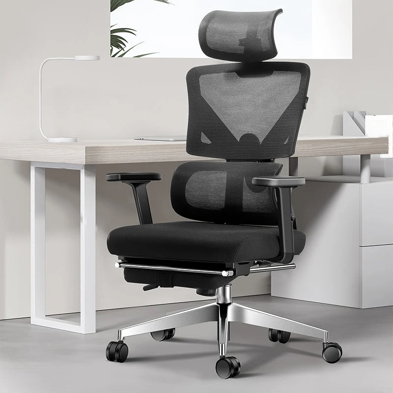 Chaise de bureau à bras réglable modernisme avec roulettes Clearhalo