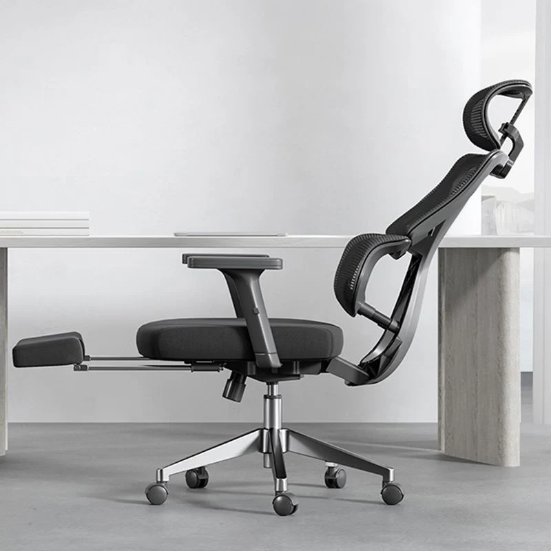 Chaise de bureau à bras réglable modernisme avec roulettes Clearhalo