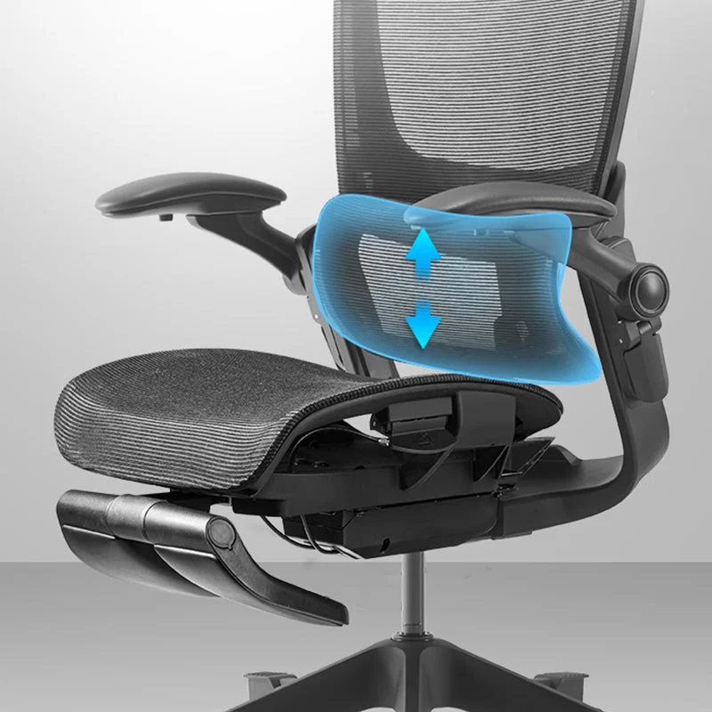 Chaise de bureau à bras réglables, en maille, avec roulettes, pour la maison Clearhalo