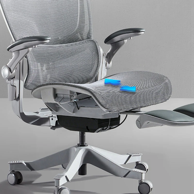 Chaise de bureau à bras réglables, en maille, avec roulettes, pour la maison Clearhalo