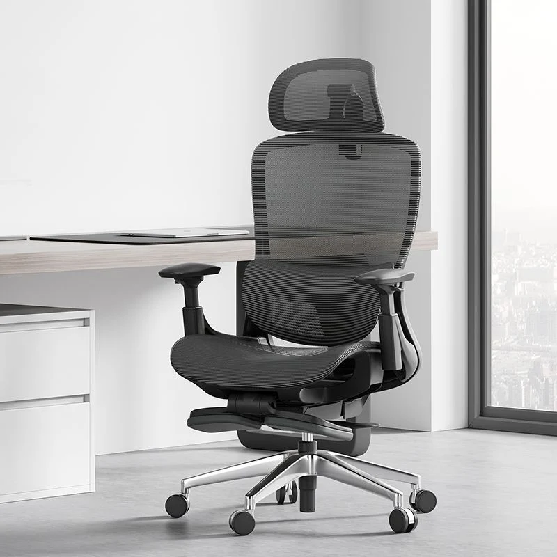 Chaise de bureau à bras réglables, en maille, avec roulettes, pour la maison Clearhalo