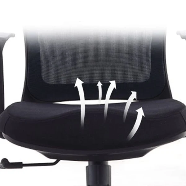 Chaise de bureau de conférence en microfibre, chaise pivotante AirGrid respirable contemporaine Clearhalo
