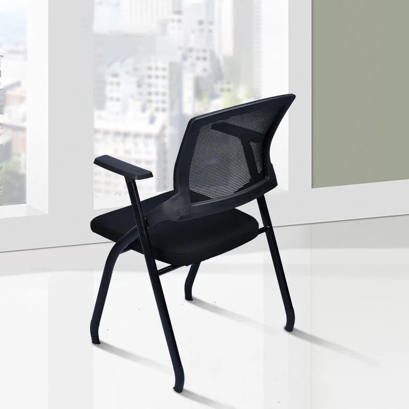 Chaise de bureau de conférence noire en microfibre de fauteuil AirGrid respirable moderne Clearhalo