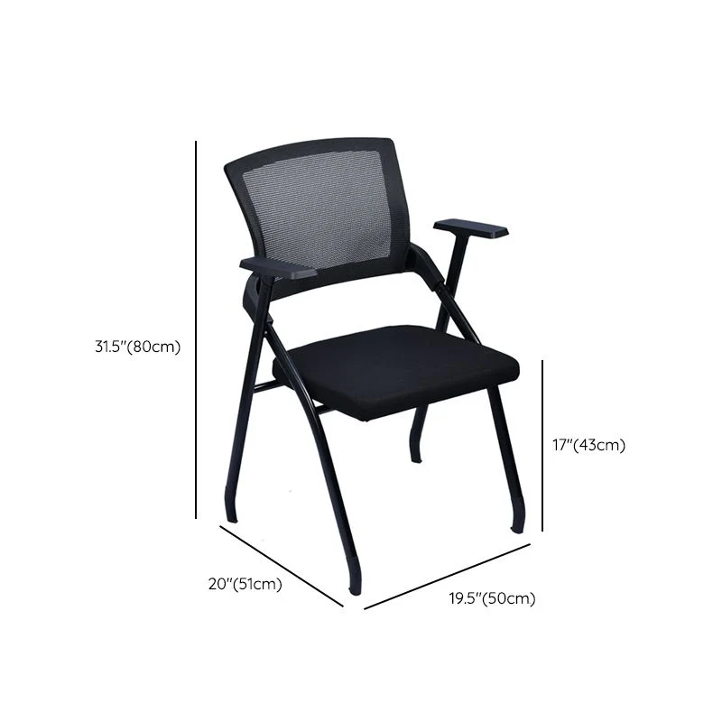 Chaise de bureau de conférence noire en microfibre de fauteuil AirGrid respirable moderne Clearhalo