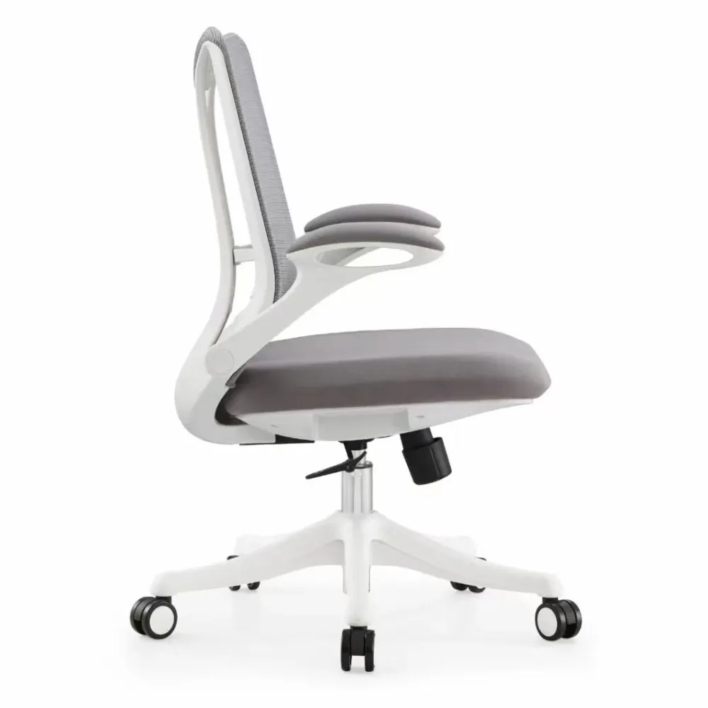 Chaise de bureau contemporaine à accoudoirs rabattables, chaise de bureau pivotante en maille Clearhalo