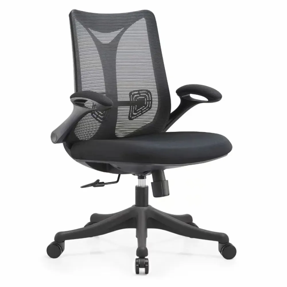 Chaise de bureau contemporaine à accoudoirs rabattables, chaise de bureau pivotante en maille Clearhalo