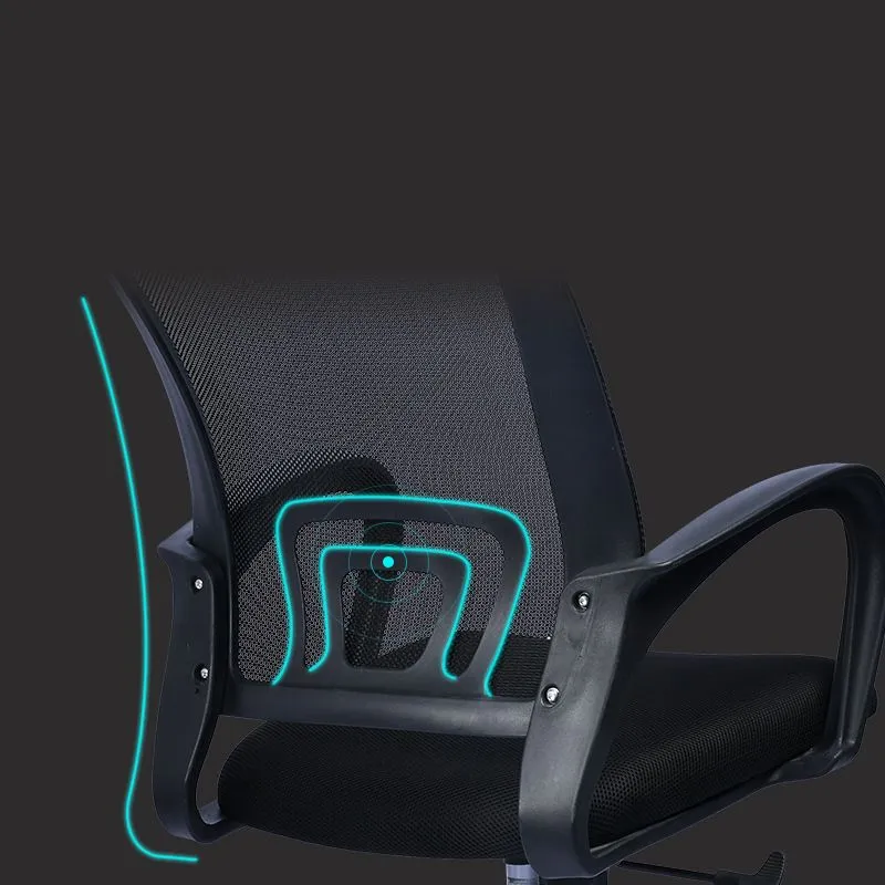 Chaise de bureau contemporaine avec soutien lombaire et dossier moyen en maille Clearhalo