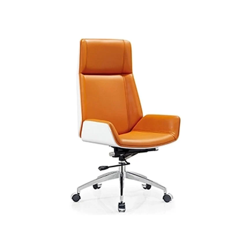 Chaise de bureau contemporaine à base en métal argenté, chaise de bureau ergonomique exécutive Clearhalo