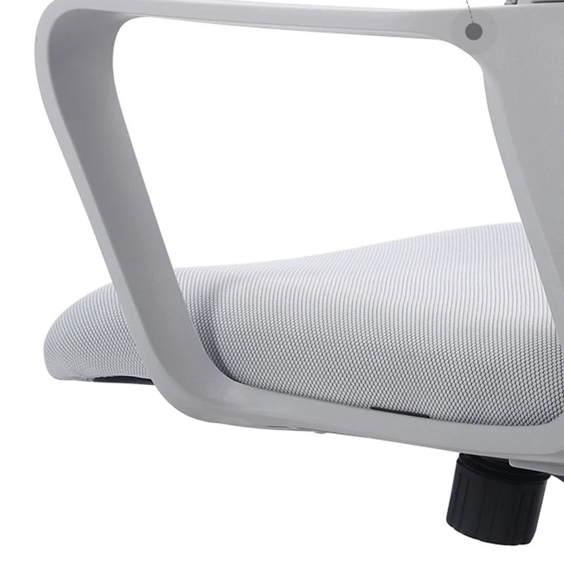 Chaise de bureau contemporaine à bras fixes, chaise de travail grise pour bureau Clearhalo