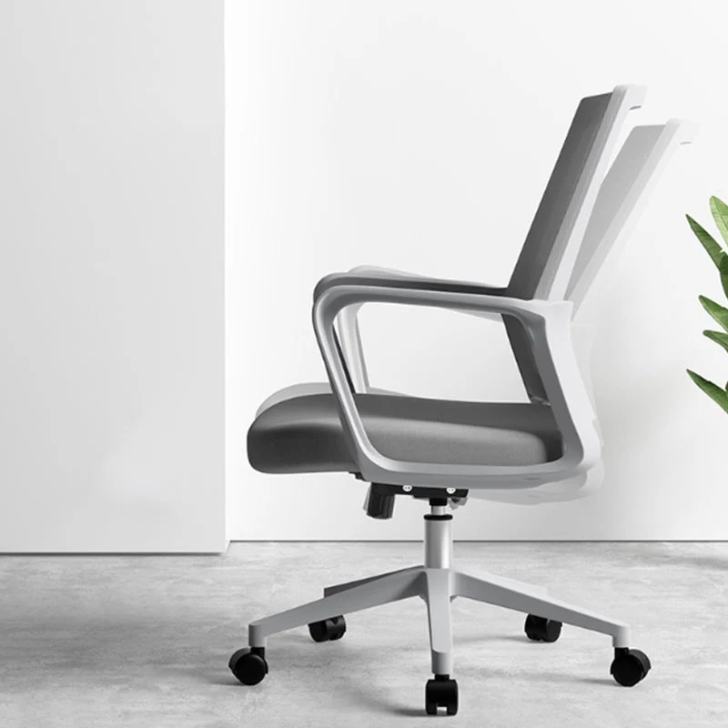 Chaise de bureau contemporaine à bras fixes, chaise de travail grise pour bureau Clearhalo
