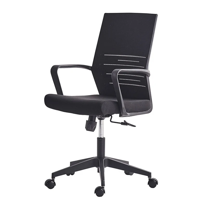24" chaise de bureau contemporaine de W chaise de bureau respirante de grille d'air noire Clearhalo