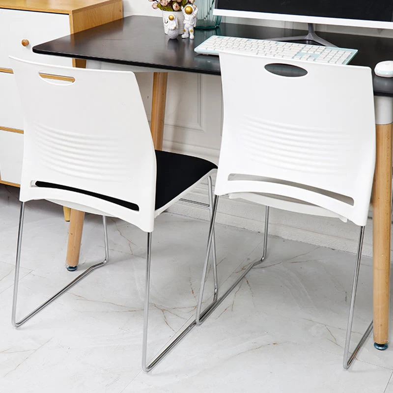 Chaise de bureau contemporaine Chaise de conférence en métal sans bras Clearhalo