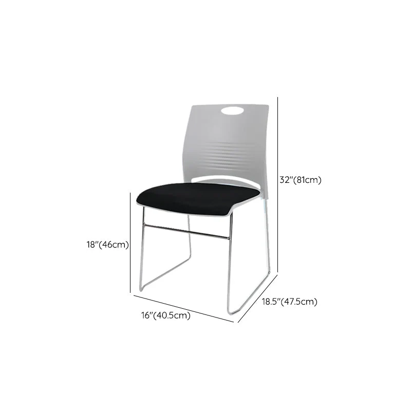 Chaise de bureau contemporaine Chaise de conférence en métal sans bras Clearhalo