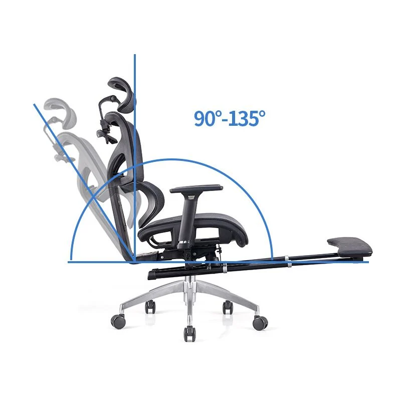 Chaise de bureau contemporaine Chaise d'ordinateur en maille Chaise de travail réglable Clearhalo