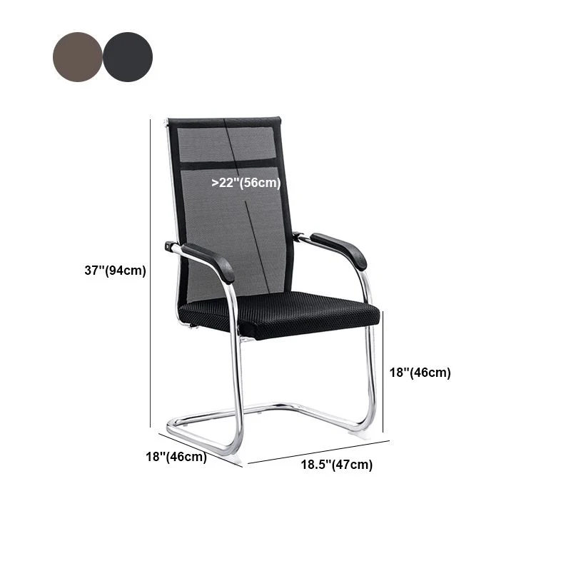 18" chaise de bureau contemporaine large aucune chaise de bureau respirable d'AirGrid de roues Clearhalo