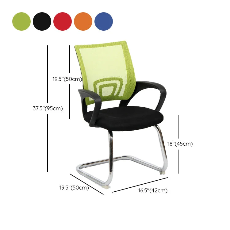 Chaise de bureau contemporaine de 19 po de large, chaise de bureau noire à accoudoirs fixes Clearhalo