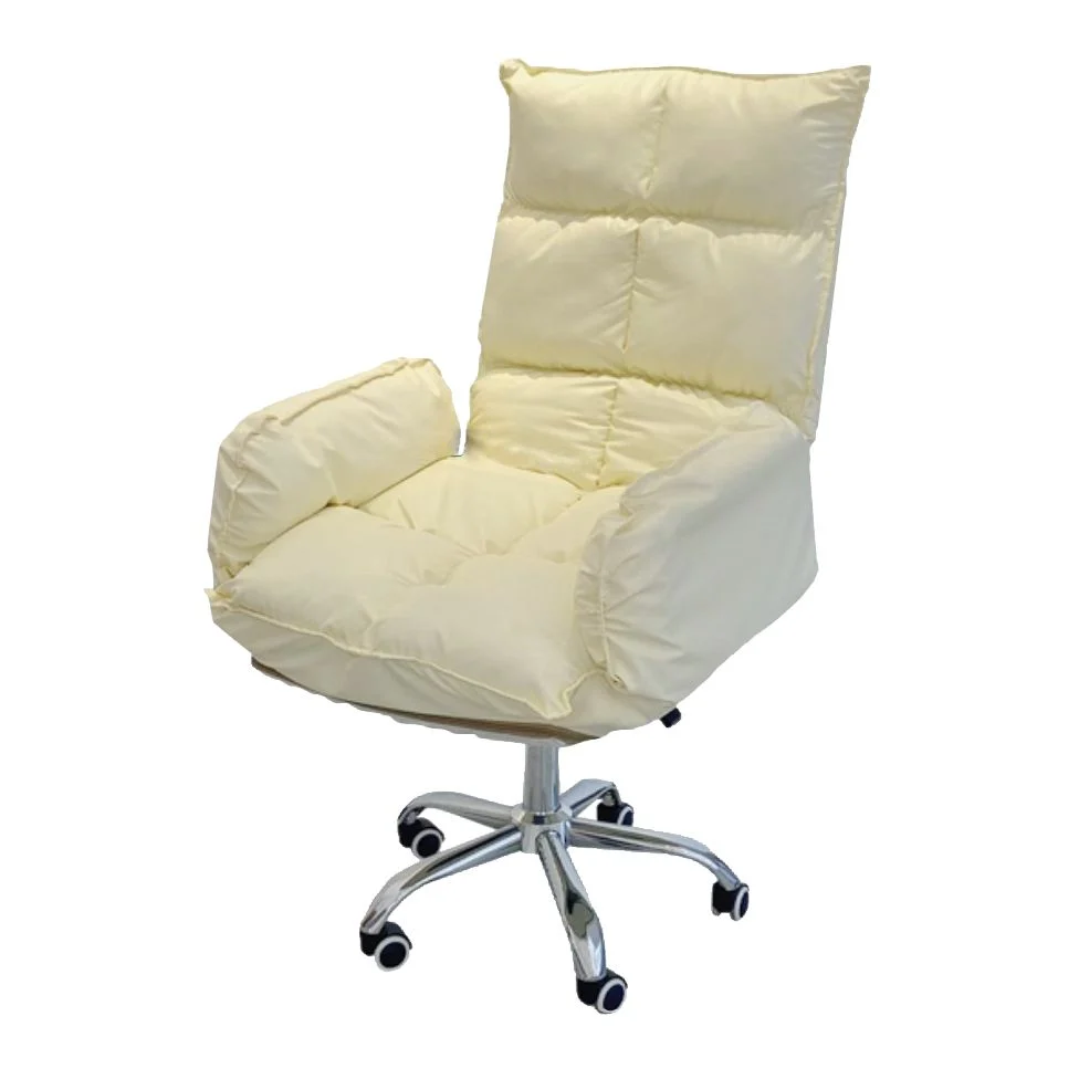 Chaise de bureau contemporaine de 28 po de large, chaise de bureau rembourrée jaune Clearhalo