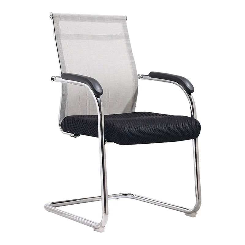 Chaise de bureau contemporaine de 20 po de large, noire, à bras fixes, à dossier moyen Clearhalo