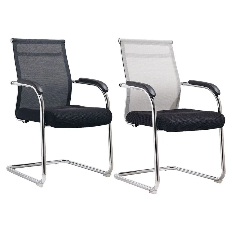 Chaise de bureau contemporaine de 20 po de large, noire, à bras fixes, à dossier moyen Clearhalo