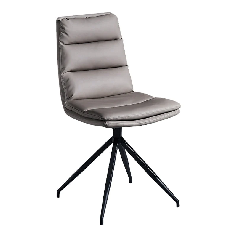 Chaise de bureau contemporaine de 18 po de large, sans roues, chaise de bureau en simili cuir Clearhalo