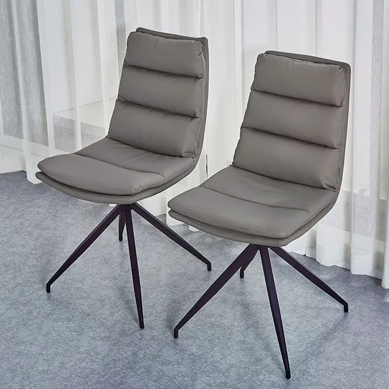 Chaise de bureau contemporaine de 18 po de large, sans roues, chaise de bureau en simili cuir Clearhalo