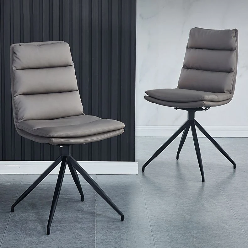 Chaise de bureau contemporaine de 18 po de large, sans roues, chaise de bureau en simili cuir Clearhalo