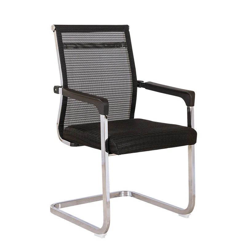 Chaise de bureau contemporaine de 19 po de large, sans roues, à accoudoirs fixes Clearhalo