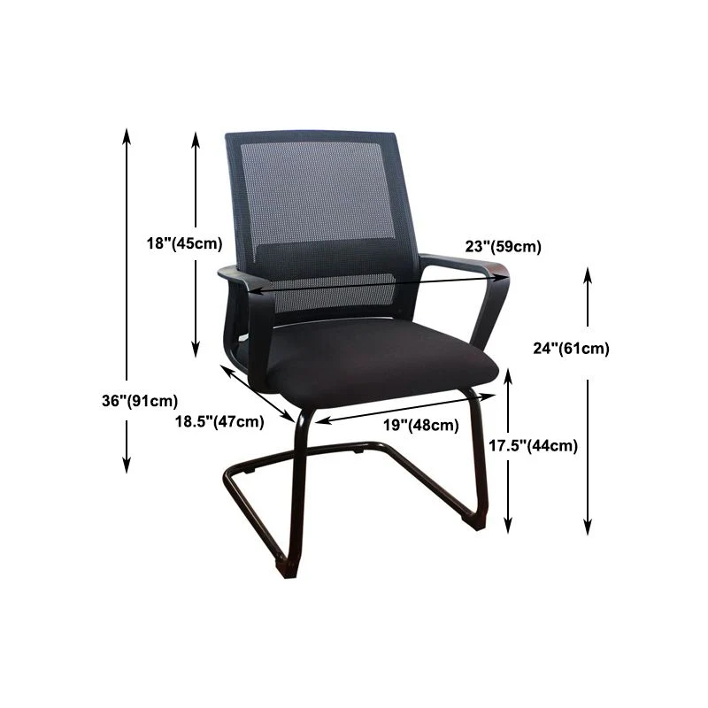 Chaise de bureau contemporaine de 18 larges, chaise de bureau AirGrid respirante noire Clearhalo