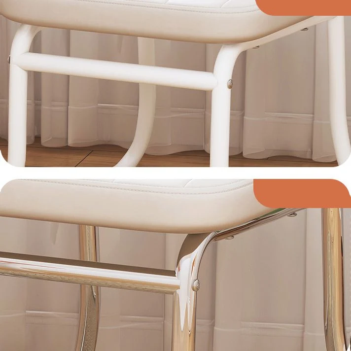 Chaise de bureau contemporaine de 19 po de largeur, sans roues, chaise de bureau rembourrée Clearhalo