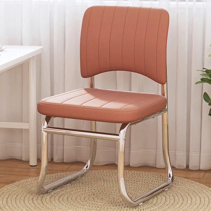 Chaise de bureau contemporaine de 19 po de largeur, sans roues, chaise de bureau rembourrée Clearhalo