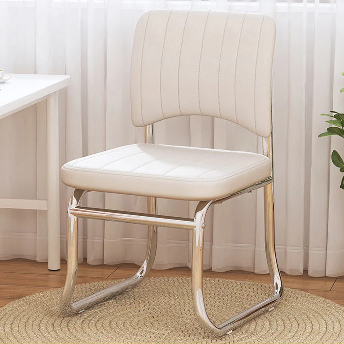 Chaise de bureau contemporaine de 19 po de largeur, sans roues, chaise de bureau rembourrée Clearhalo