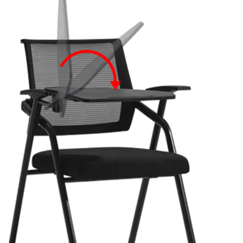 Chaise de bureau contemporaine noire à bras fixes et dossier moyen Clearhalo