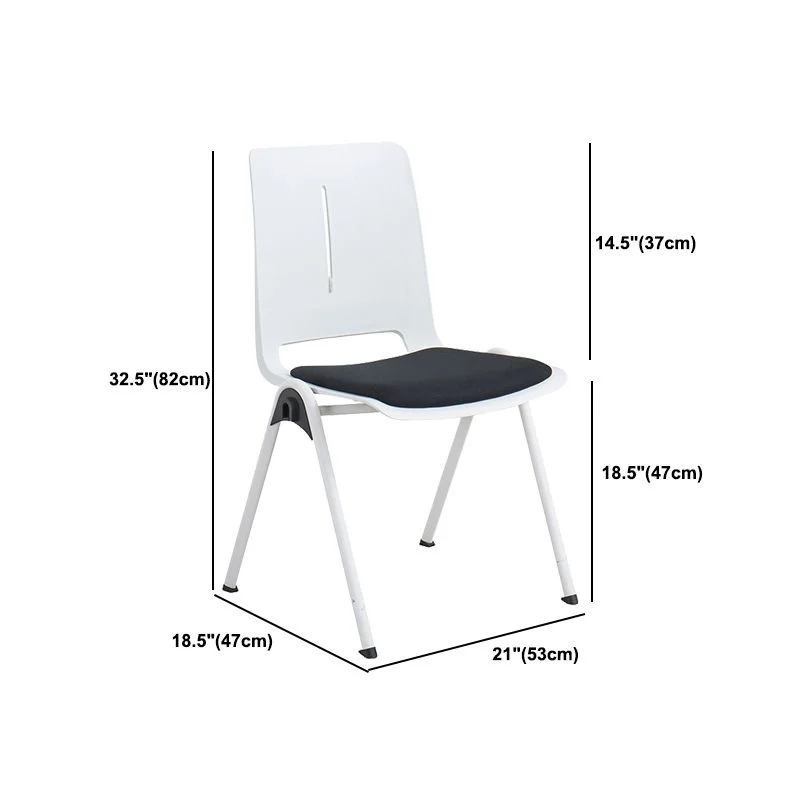 Chaise de bureau contemporaine en plastique sans accoudoirs, 18 pouces de large Clearhalo