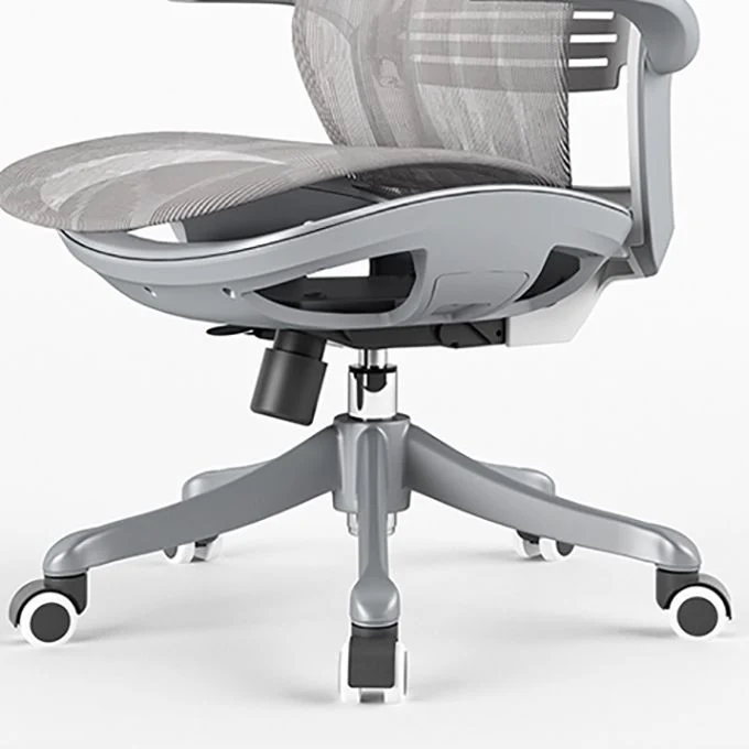 Chaise de bureau contemporaine réglable en hauteur, chaise de travail grise pour bureau Clearhalo