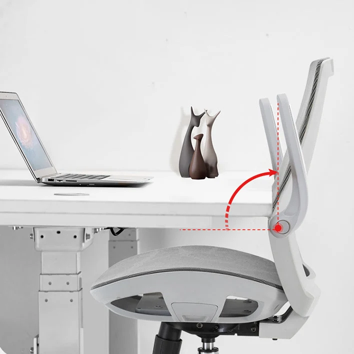 Chaise de bureau contemporaine réglable en hauteur, chaise de travail grise pour bureau Clearhalo