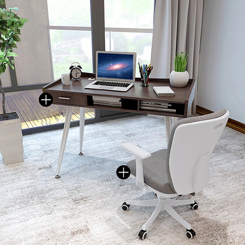 24" chaise de bureau contemporaine de W roule la chaise de conférence tapissée Clearhalo