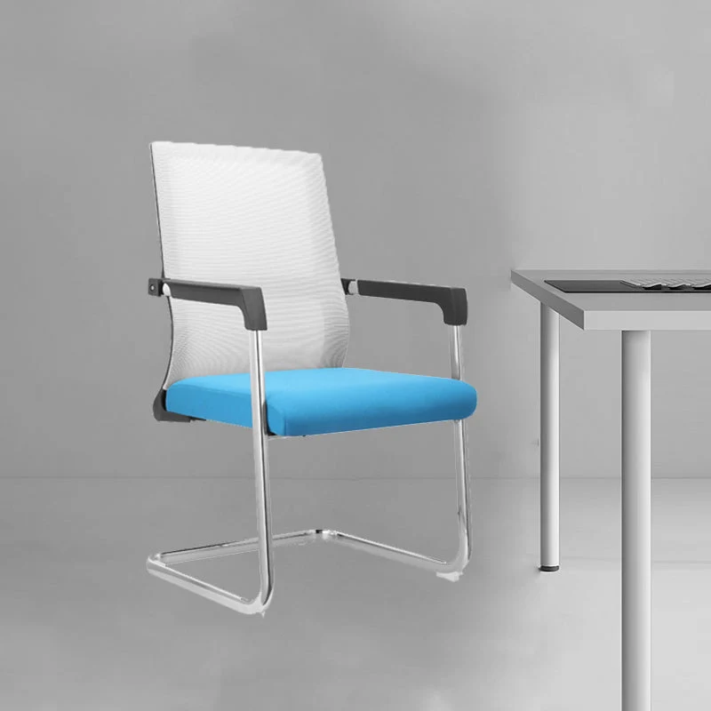 Chaise de bureau contemporaine sans roues, chaise de bureau à domicile avec dossier moyen Clearhalo