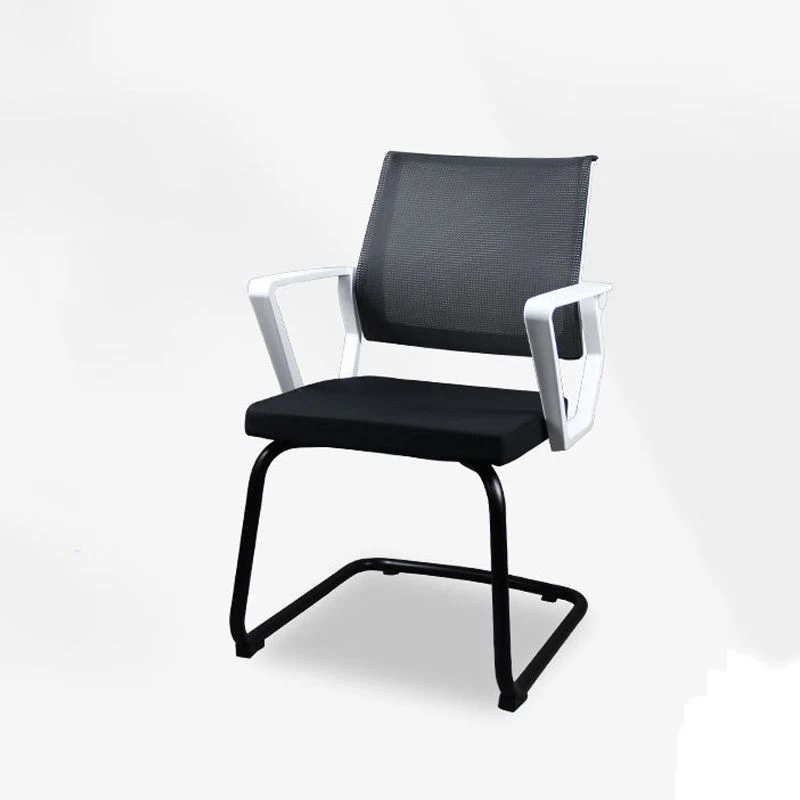 Chaise de bureau contemporaine sans roues, chaise de bureau à dossier moyen en microfibre pour conférence Clearhalo