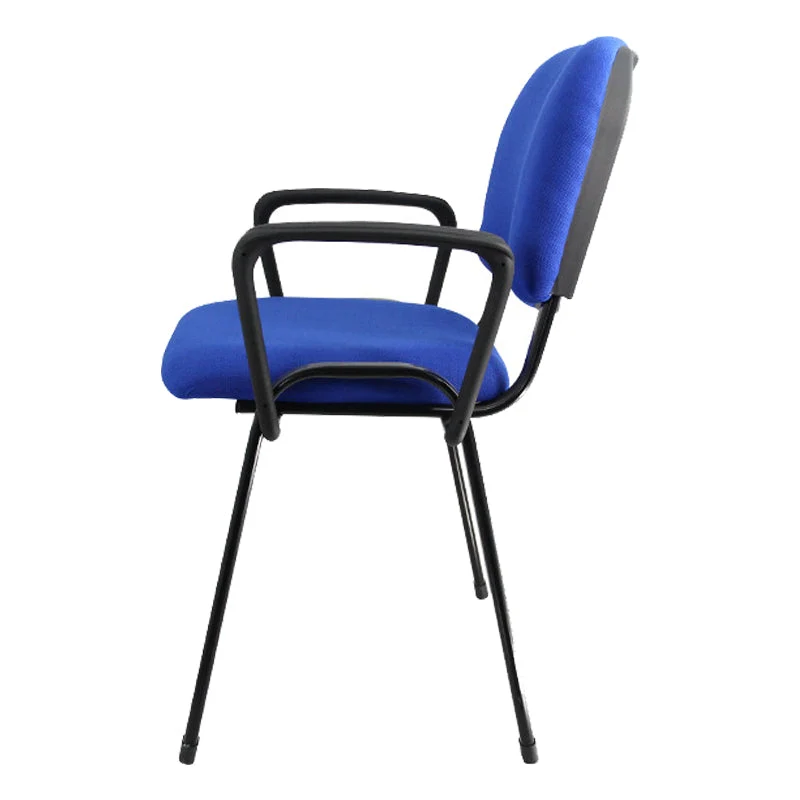 Chaise de bureau contemporaine sans roues, chaise d'invité à dossier bas en tissu pour conférence Clearhalo