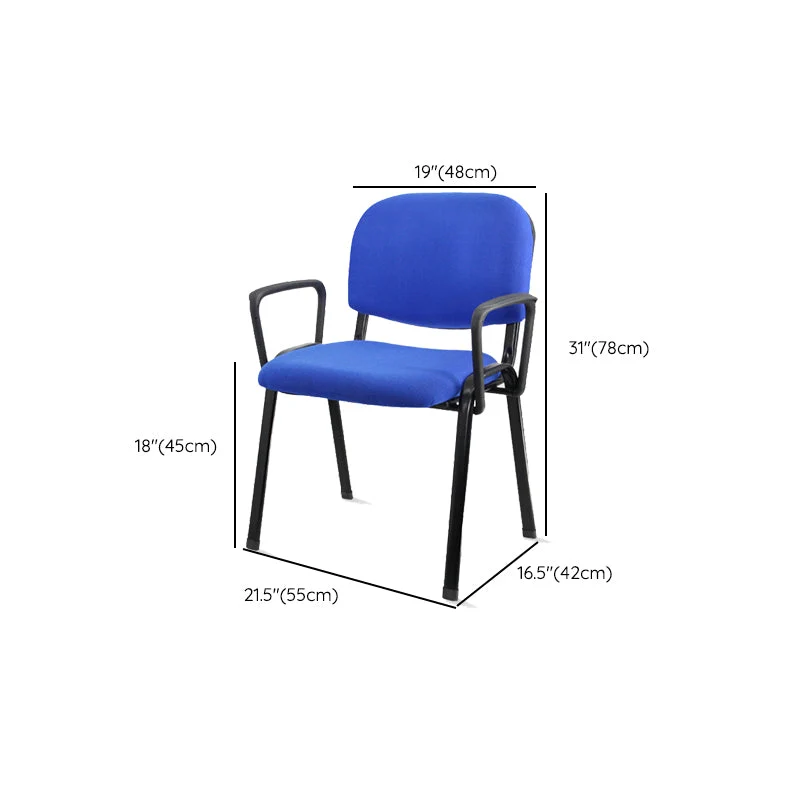 Chaise de bureau contemporaine sans roues, chaise d'invité à dossier bas en tissu pour conférence Clearhalo