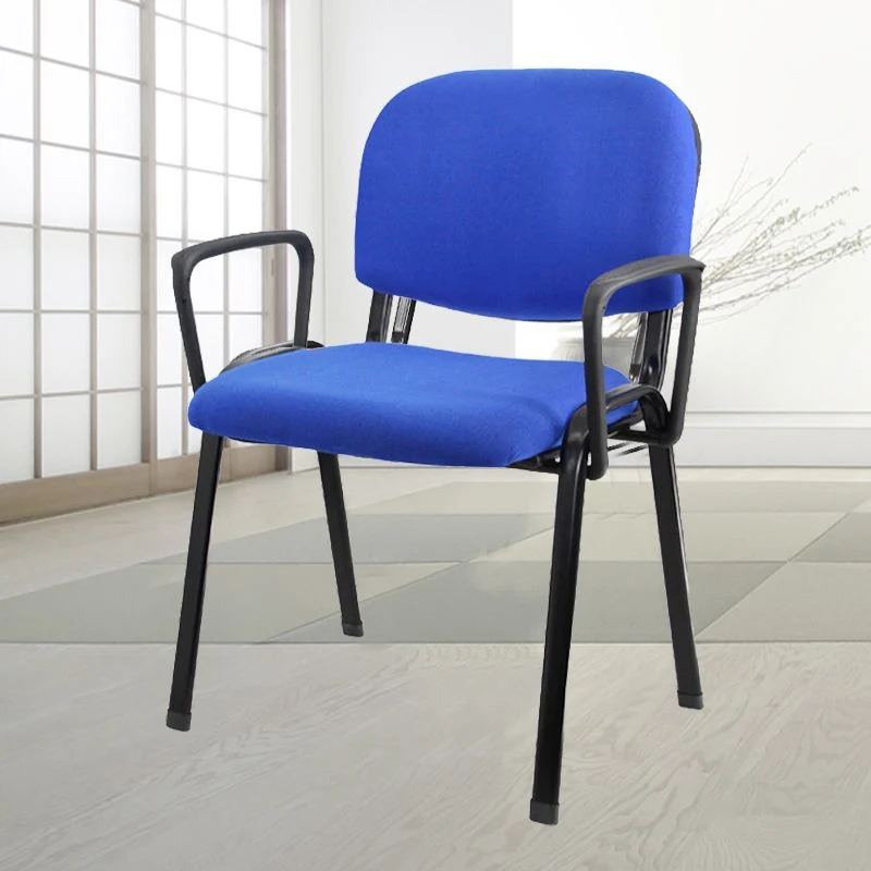 Chaise de bureau contemporaine sans roues, chaise d'invité à dossier bas en tissu pour conférence Clearhalo