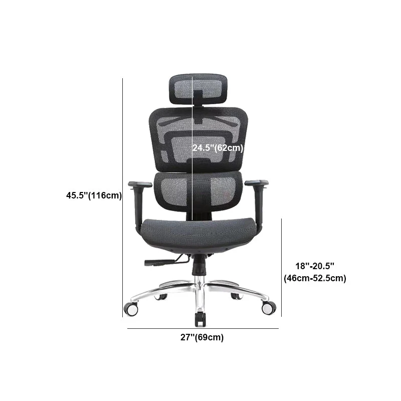 Chaise de bureau contemporaine à soutien lombaire, chaise de bureau réglable à dossier haut Clearhalo