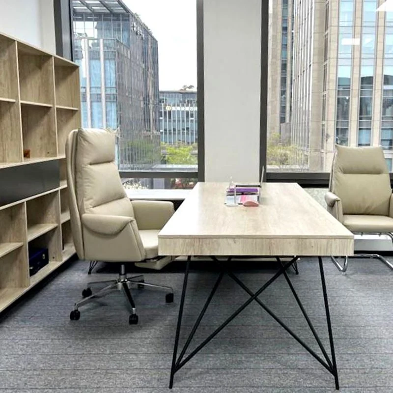 Chaise de bureau coulissante moderne, sans accoudoirs, en cuir, hauteur de siège réglable, avec roulettes Clearhalo