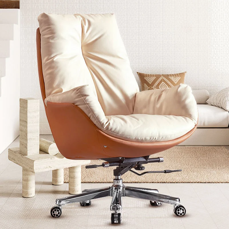 Chaise de bureau coulissante moderne, sans accoudoirs, hauteur de siège réglable, avec roulettes Clearhalo